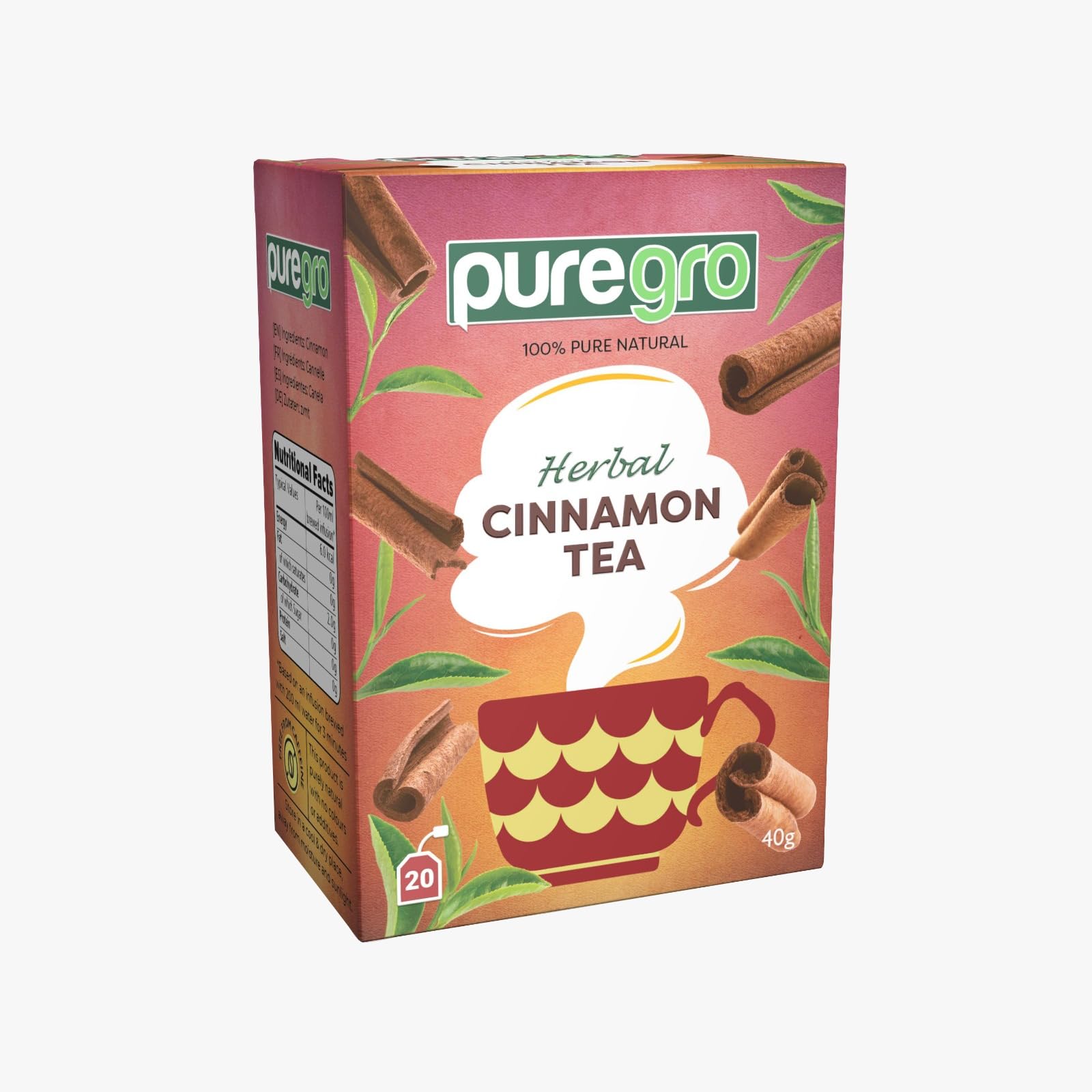 Pure Gro, herbal cinnamon tea