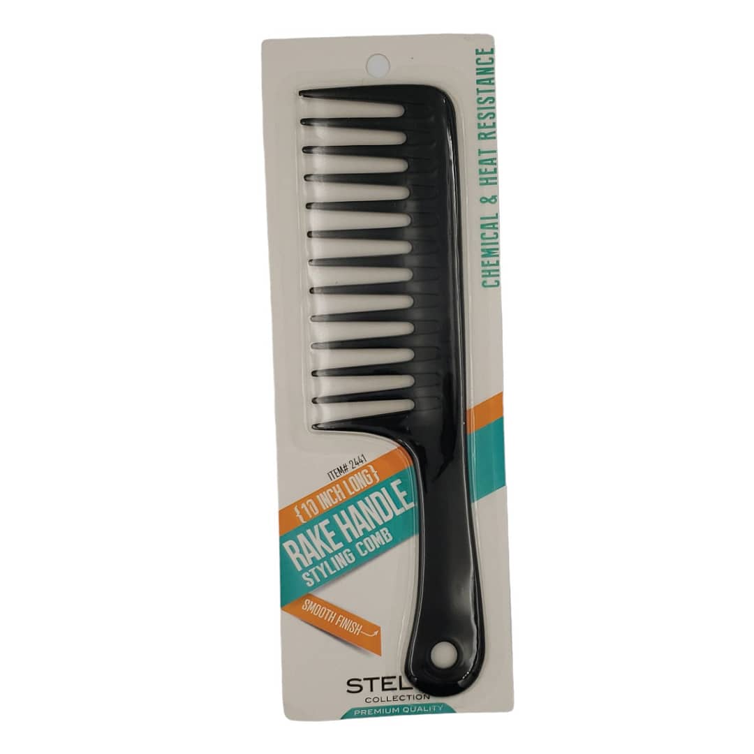 Stella collection 10" rake handle styling comb