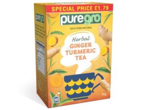 Pure Gro , herbal ginger&turmeric tea